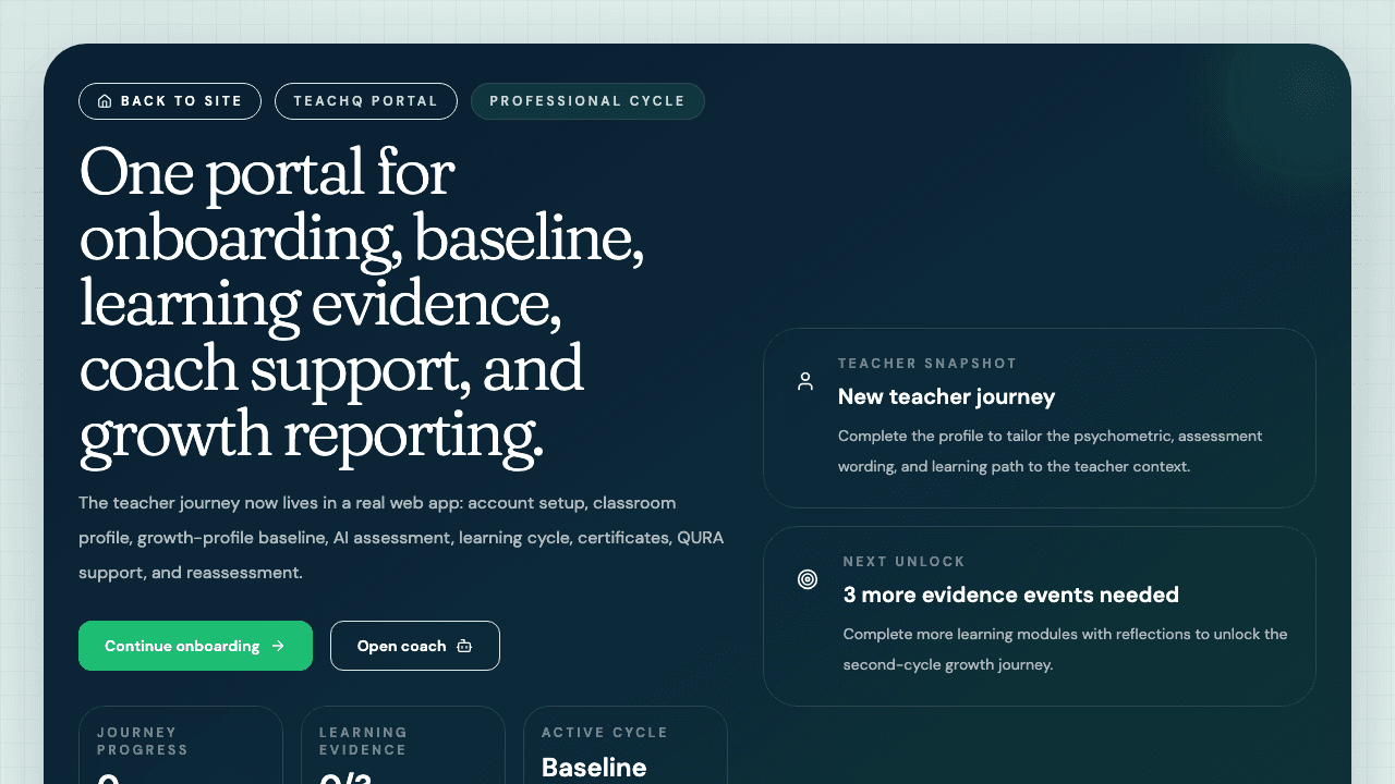 TeachQ teacher portal preview